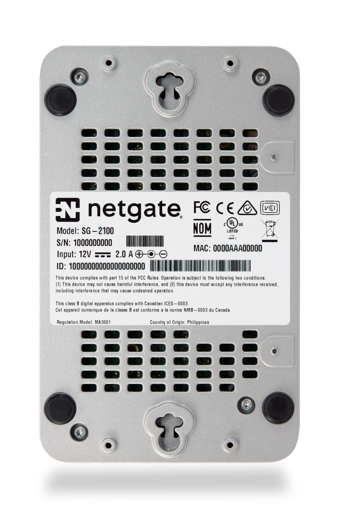 Netgate 2100 MAX - PfSense+ Security Gateway - Firewall VPN Router - CPU Dual Core ARM Cortex-A53 - Ram 4Gb DDR4 - Storage 128Gb M.2 SATA SSD - Flexible 5-port combination - EU Power Adapter - NGFW
