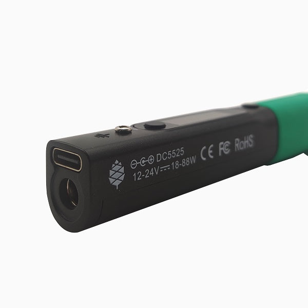 Pinecil V2 - Saldatore a stagno Portatile, USB-C PD e 12V- 24V DC5525 Barrel Jack, smart Riscaldamento Rapido, Temperatura Regolabile, Bluetooth, Schermo Digitale punta ST-B2, SMD, Integrati, IronOS