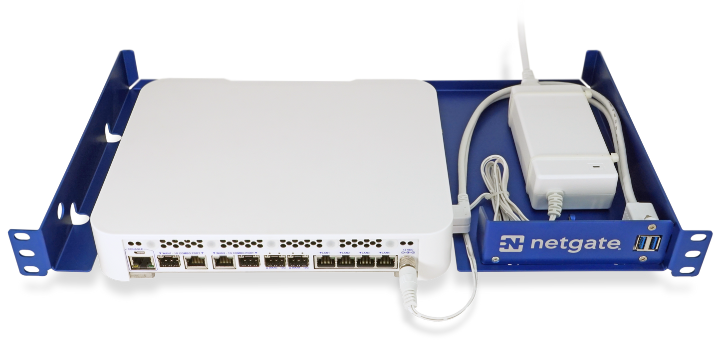 NETGATE Router 8200 MAX - PfSense+ Security Gateway - Firewall VPN Router - Ram 16Gb DDR4 - Storage 128Gb M.2 SATA SSD - Flexible 5-port combination - EU Power Adapter - NGFW